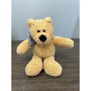 Animal Adventure Stuffed Teddy Plush with Navy‎ Blue & White Striped Bow (2017)